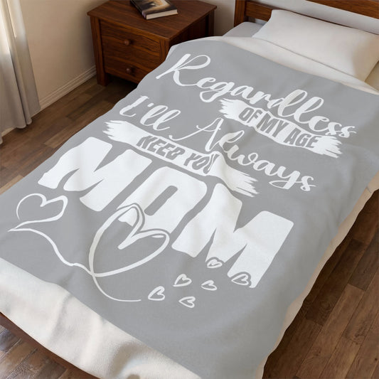 Always Need for MOM Inspirational Velveteen Plush Blanket - Cozy Gift for Friends, Home Decor, Spiritual Comfort, Encouragement, Warmth