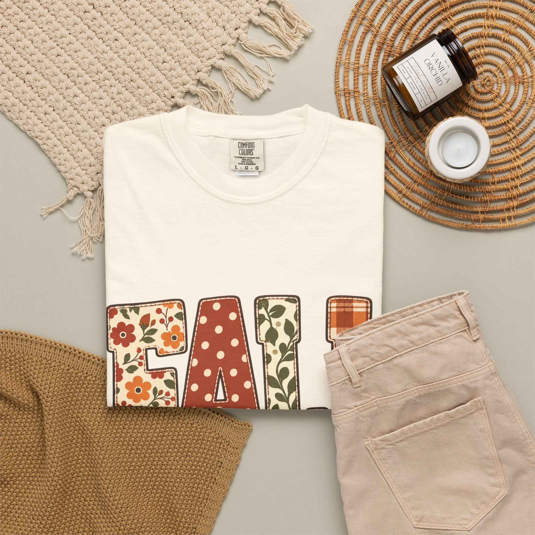 FALL T‑Shirt — Autumn Pumpkin & Plaid Harvest Graphic Tee - Saldersoncloutier