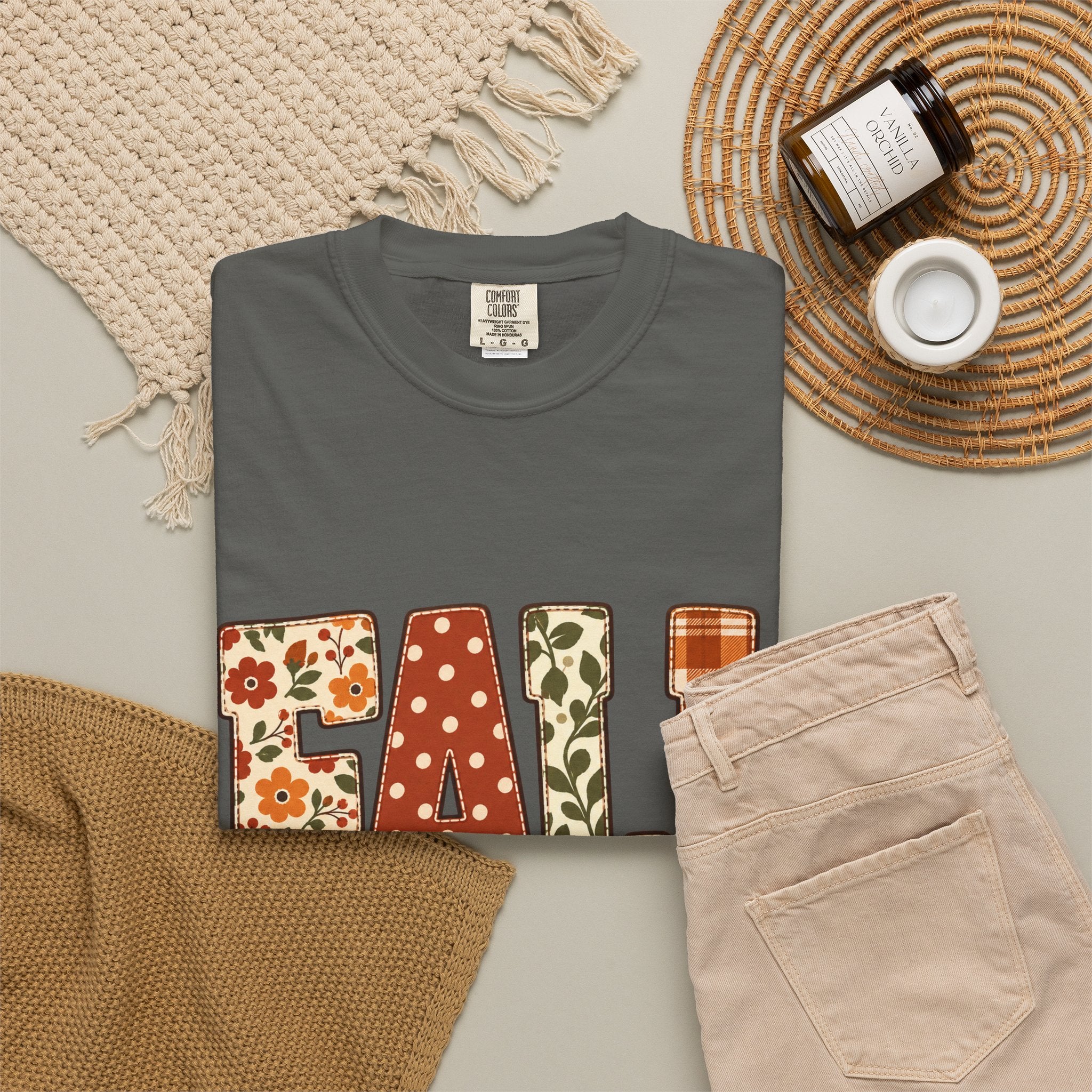 FALL T‑Shirt — Autumn Pumpkin & Plaid Harvest Graphic Tee - Saldersoncloutier