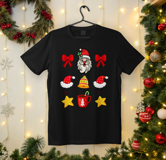 Festive Santa Unisex Tee | Holiday Style, Christmas Shirt, Family Gathering, Gift Idea, Winter Apparel - Saldersoncloutier