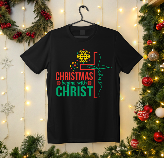 Christmas Begin with Christ Tee - Unisex Tee - Saldersoncloutier