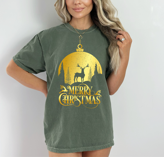 Merry Christmas Unisex Garment-Dyed T-Shirt | Holiday Tee, Festive Apparel, Christmas Gift, Cozy Casual Wear, Unique Xmas Shirt