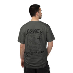 love Never Fails T‑Shirt — Christian Tshirt - Saldersoncloutier