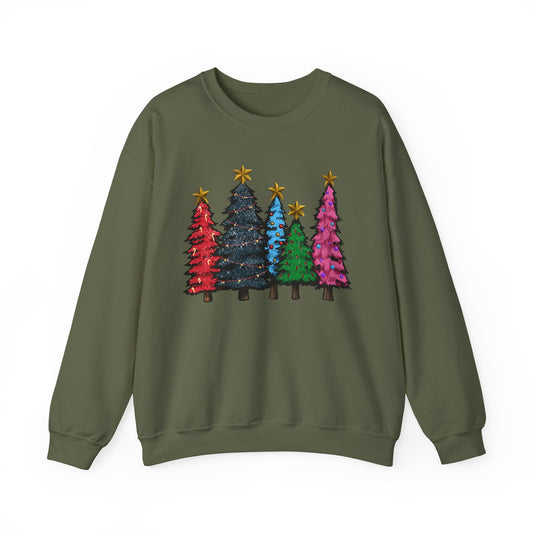 Christmas Tree Sweatshirt, Cozy Holiday Sweater, Festive Winter Apparel, Unisex Gift, Cheerful December Outfit