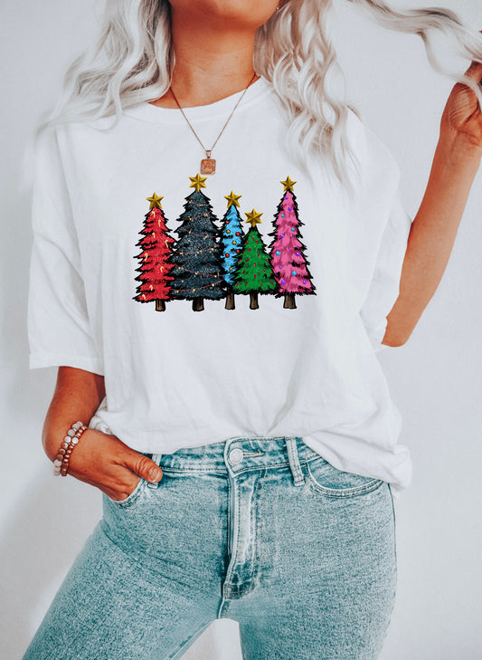 Festive Christmas Tree T-Shirt, Holiday Gift Tee, Unisex Short-Sleeve Shirt, Xmas Apparel, Winter Wear - Saldersoncloutier