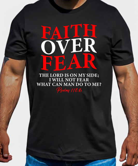 Faith Over Fear Unisex Tee, Inspirational Shirt, Christian Gift, Motivational Apparel, Everyday Casual Wear - Saldersoncloutier