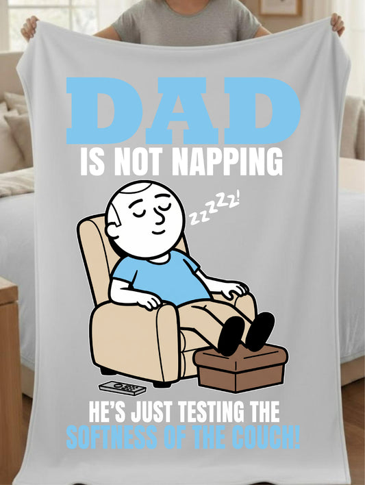 DAD Is Not Nappening Inspirational Velveteen Plush Blanket - Cozy Gift for Friends, Home Decor, Spiritual Comfort, Encouragement, Warmth - Saldersoncloutier