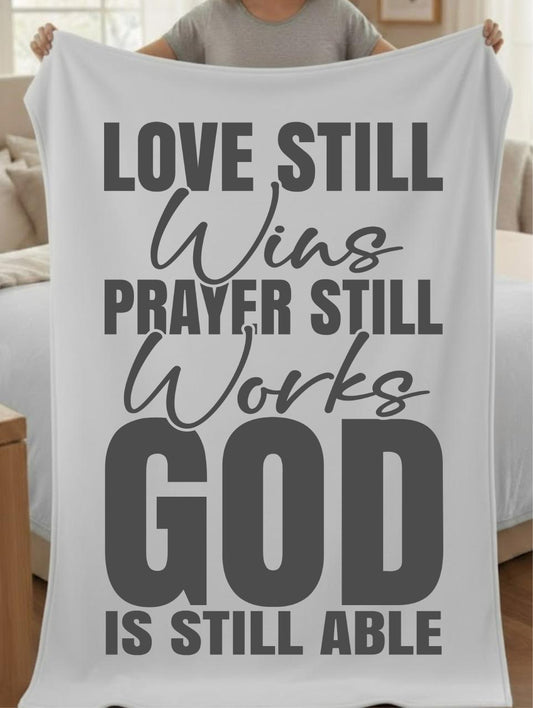 Love Still Wins Inspirational Velveteen Plush Blanket - Cozy Gift for Friends, Home Decor, Spiritual Comfort, Encouragement, Warmth - Saldersoncloutier