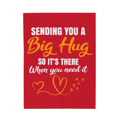 Cozy Red Plush Blanket with Hug Message, Perfect Gift for Comfort, Home Décor, Warm Throw for Winter, Self-Care Essentials, Thoughtful [...] - Saldersoncloutier