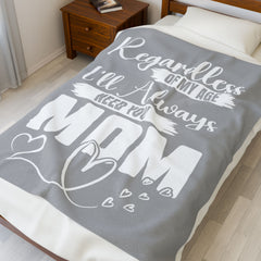 Always Need for MOM Inspirational Velveteen Plush Blanket - Cozy Gift for Friends, Home Decor, Spiritual Comfort, Encouragement, Warmth - Saldersoncloutier