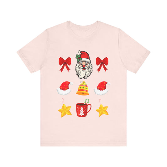 Festive Santa Unisex Tee | Holiday Style, Christmas Shirt, Family Gathering, Gift Idea, Winter Apparel - Saldersoncloutier