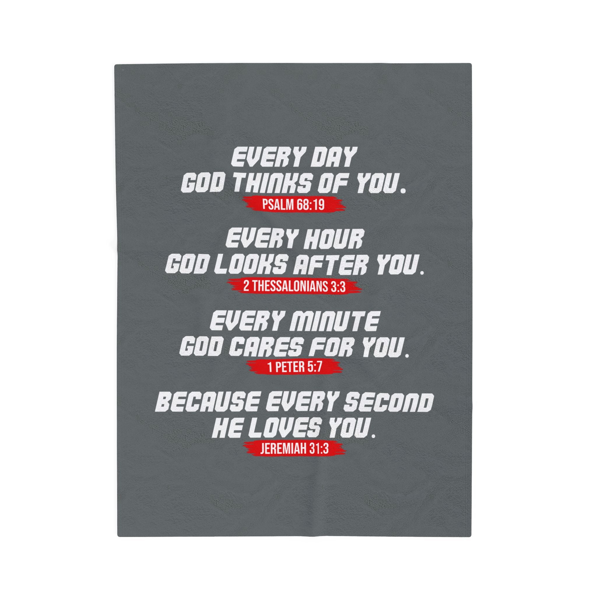 Inspirational Velveteen Plush Blanket | Cozy Gift for Friends, Motivational Decor, Faithful Comfort, Home Warmth, Bible Verses - Saldersoncloutier