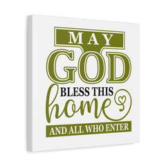 God Bless This Home Canvas Art, Inspirational Wall Decor, Faith-Based Home Blessing, Family Gift, Housewarming Decor - Saldersoncloutier