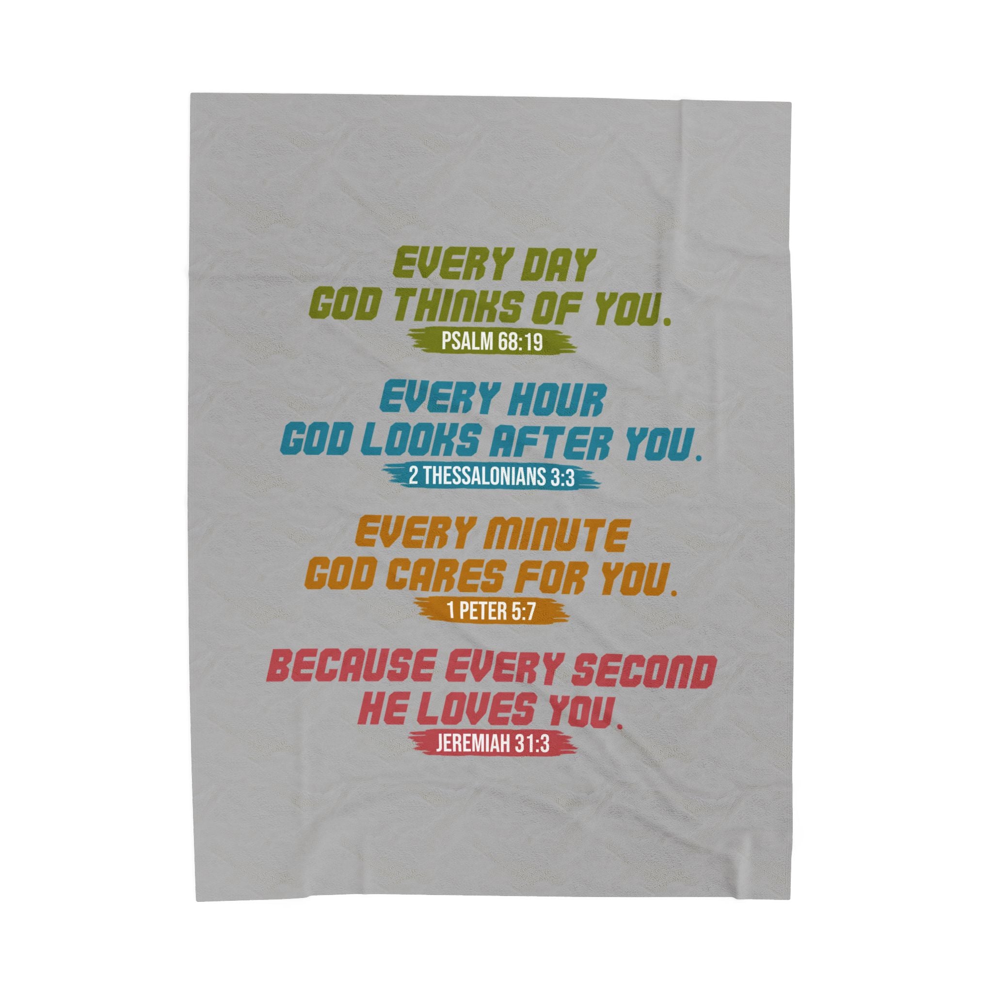 Inspirational Velveteen Plush Blanket - Cozy Gift for Friends, Home Decor, Spiritual Comfort, Encouragement, Warmth - Saldersoncloutier