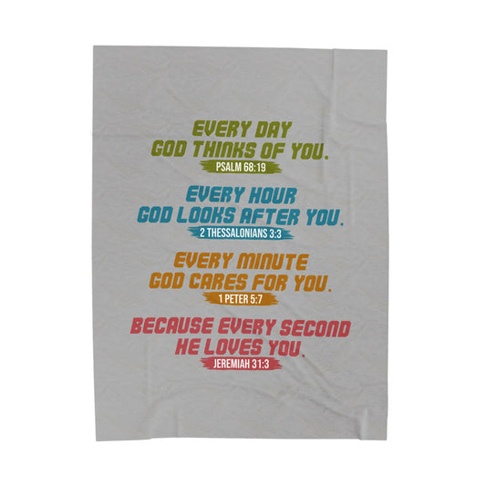 Inspirational Velveteen Plush Blanket - Cozy Gift for Friends, Home Decor, Spiritual Comfort, Encouragement, Warmth - Saldersoncloutier