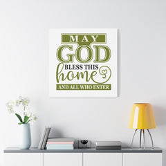 God Bless This Home Canvas Art, Inspirational Wall Decor, Faith-Based Home Blessing, Family Gift, Housewarming Decor - Saldersoncloutier