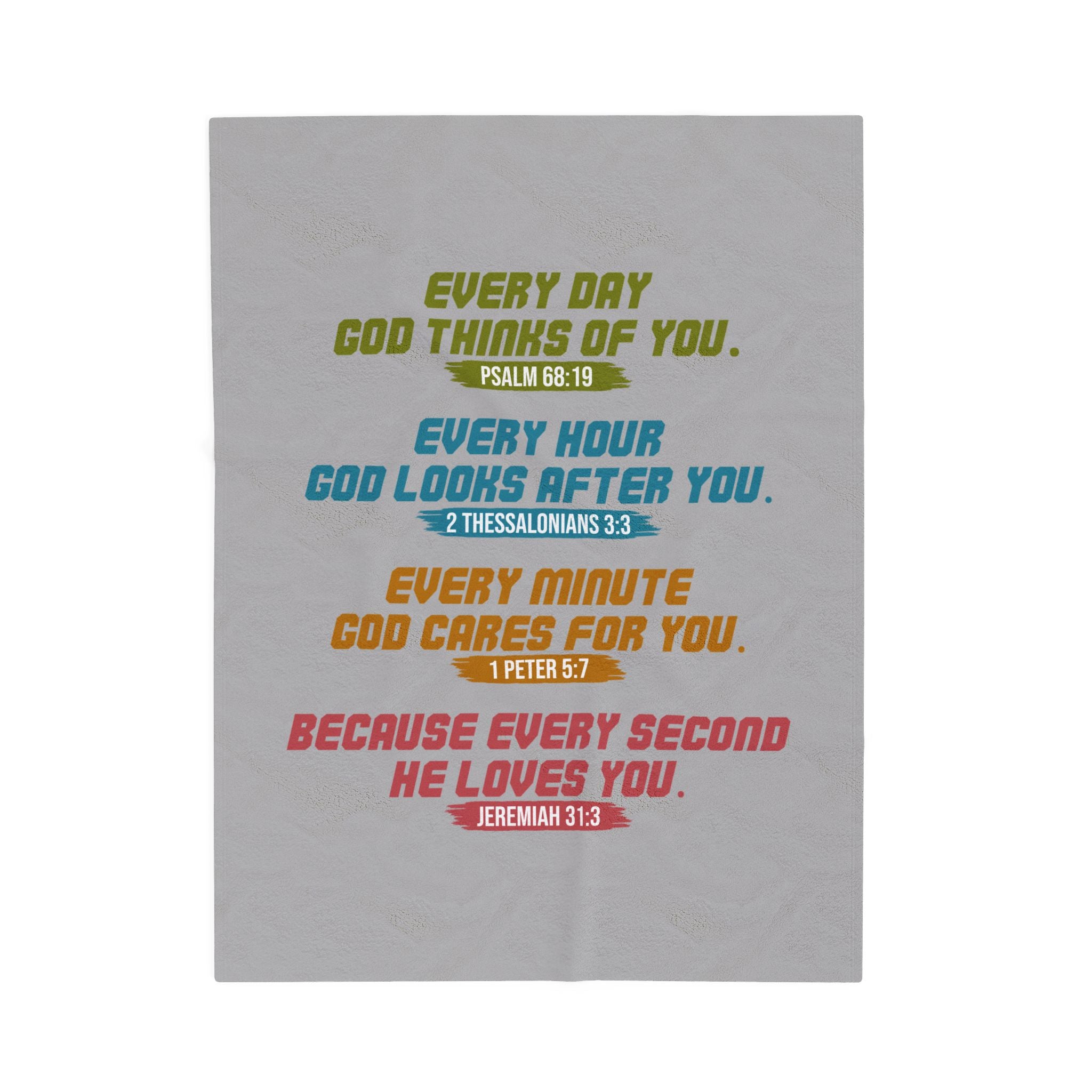 Inspirational Velveteen Plush Blanket - Cozy Gift for Friends, Home Decor, Spiritual Comfort, Encouragement, Warmth - Saldersoncloutier