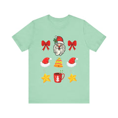 Festive Santa Unisex Tee | Holiday Style, Christmas Shirt, Family Gathering, Gift Idea, Winter Apparel - Saldersoncloutier