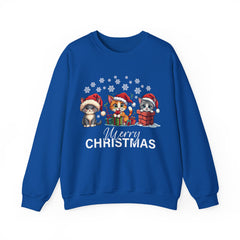 Festive Animal Christmas Sweatshirt, Merry Christmas Crewneck, Holiday Apparel, Unisex Sweatshirt, Pet Lovers Gift, Cozy Winter Wear
