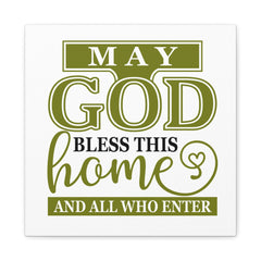 God Bless This Home Canvas Art, Inspirational Wall Decor, Faith-Based Home Blessing, Family Gift, Housewarming Decor - Saldersoncloutier