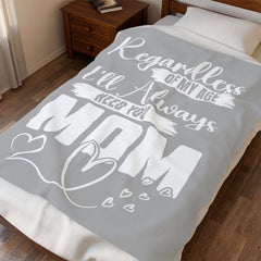 Always Need for MOM Inspirational Velveteen Plush Blanket - Cozy Gift for Friends, Home Decor, Spiritual Comfort, Encouragement, Warmth