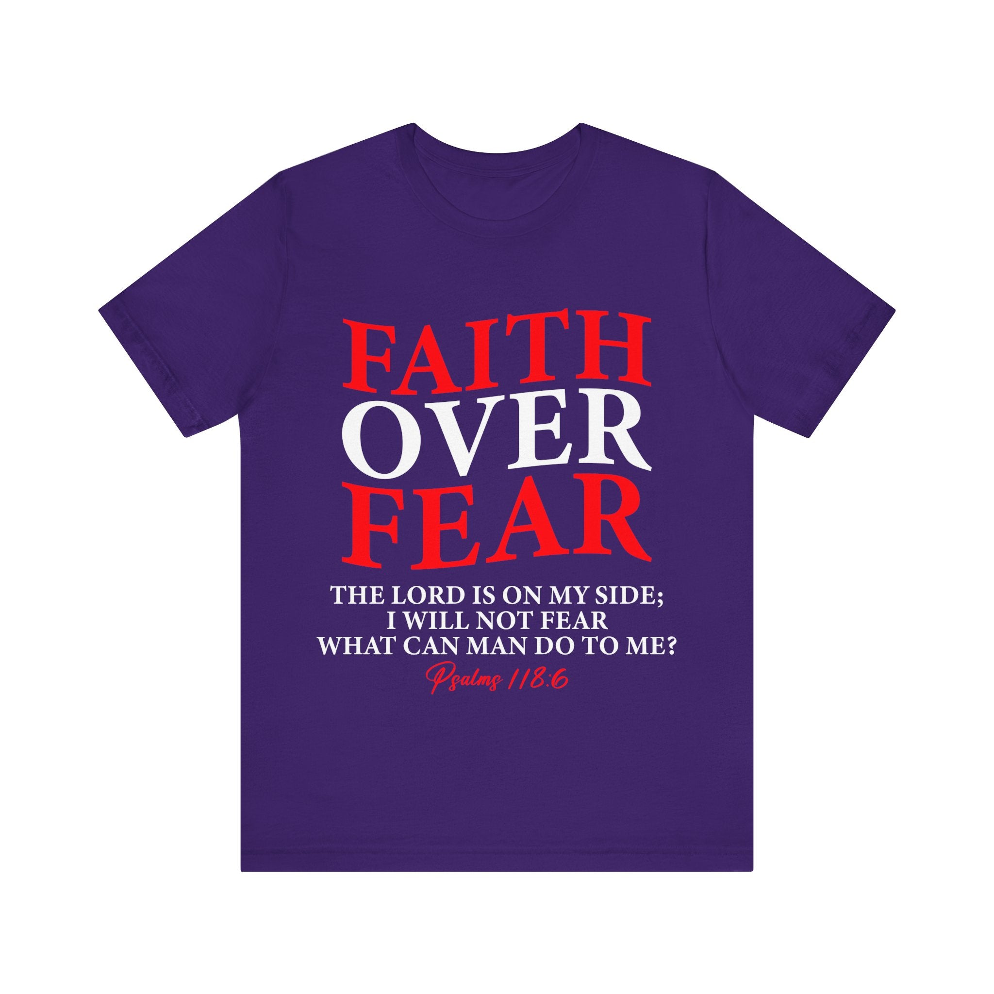 Faith Over Fear Unisex Tee, Inspirational Shirt, Christian Gift, Motivational Apparel, Everyday Casual Wear - Saldersoncloutier