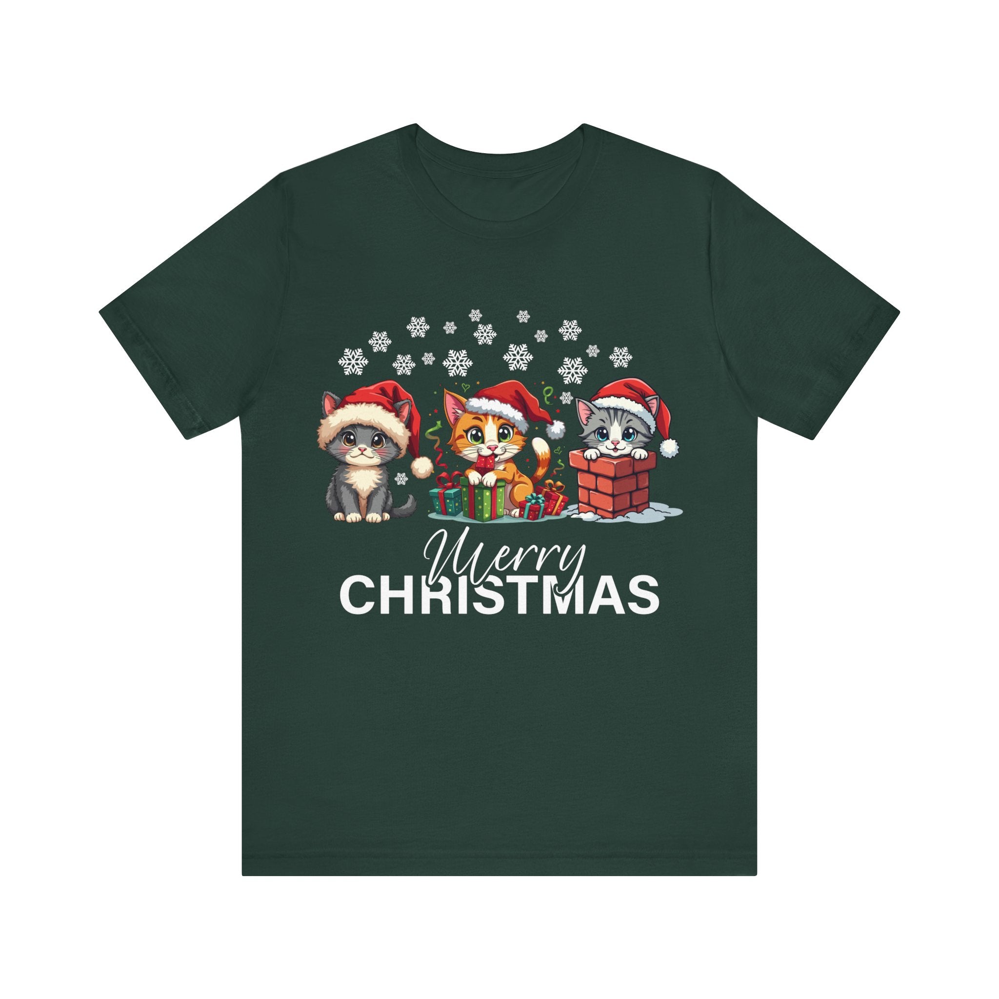 Christmas Cats Tee, Holiday T-shirt - Saldersoncloutier