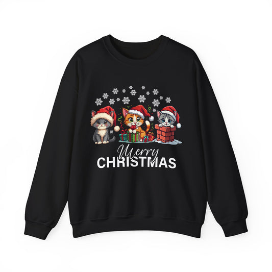 Festive Animal Christmas Sweatshirt, Merry Christmas Crewneck, Holiday Apparel, Unisex Sweatshirt, Pet Lovers Gift, Cozy Winter Wear