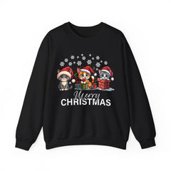 Festive Animal Christmas Sweatshirt, Merry Christmas Crewneck, Holiday Apparel, Unisex Sweatshirt, Pet Lovers Gift, Cozy Winter Wear