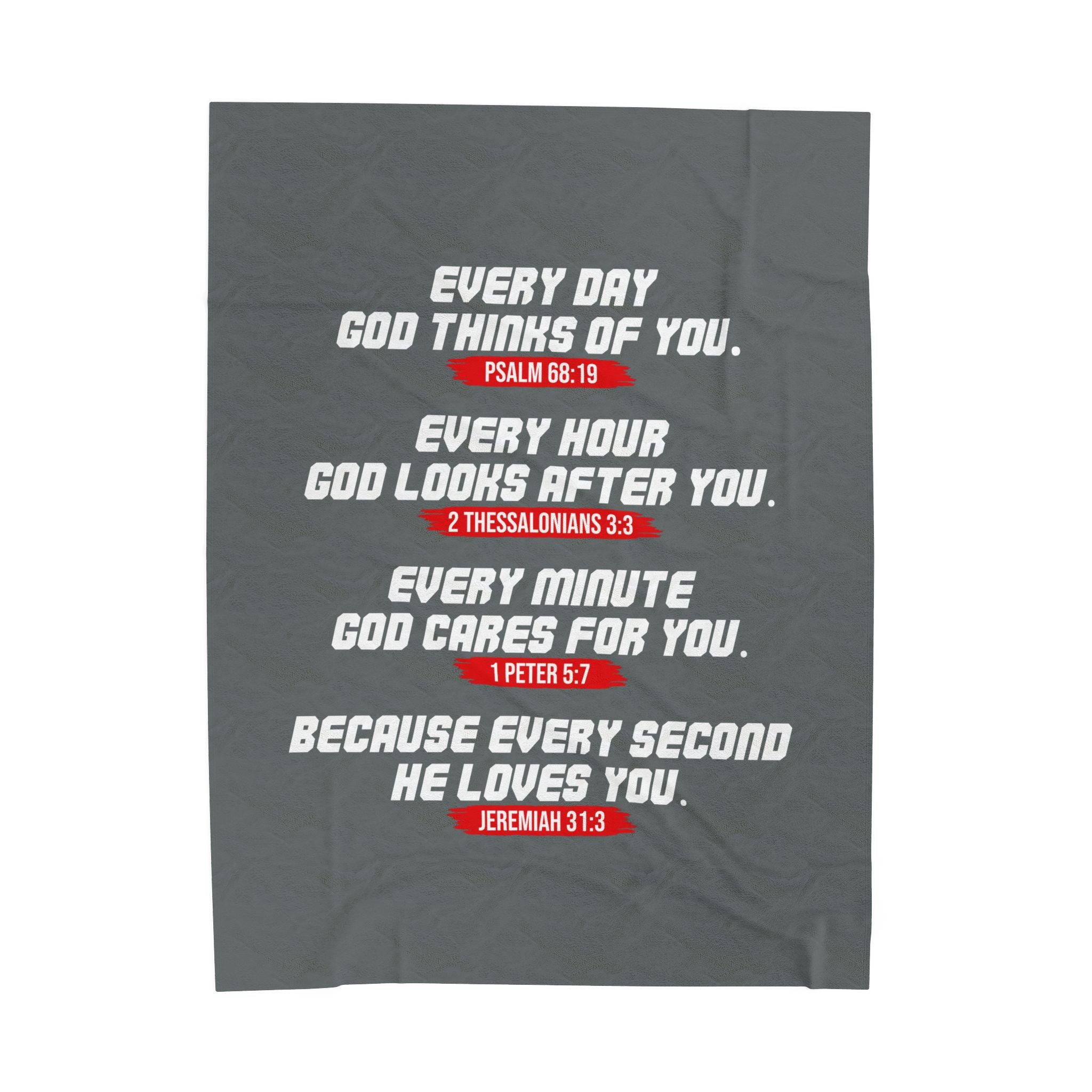 Inspirational Velveteen Plush Blanket | Cozy Gift for Friends, Motivational Decor, Faithful Comfort, Home Warmth, Bible Verses - Saldersoncloutier