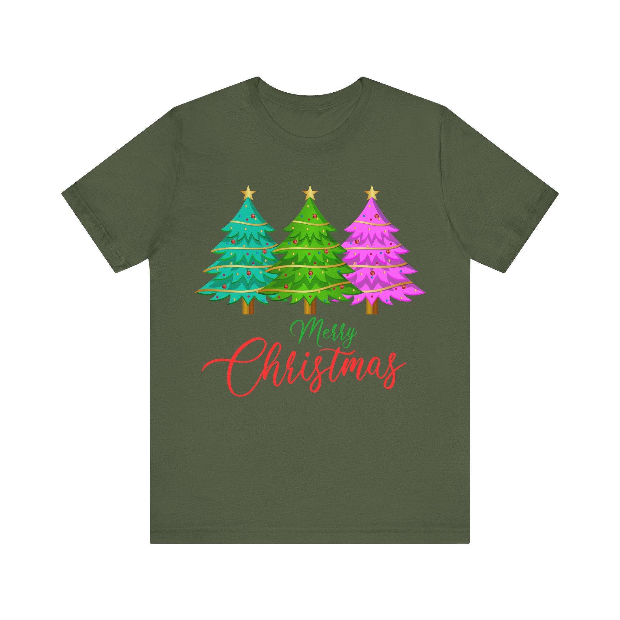 Merry Christmas Tree Tee, Holiday T-Shirt, Unisex Holiday Apparel, Cute Christmas Gift, Festive Graphic Tee - Saldersoncloutier