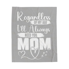 Always Need for MOM Inspirational Velveteen Plush Blanket - Cozy Gift for Friends, Home Decor, Spiritual Comfort, Encouragement, Warmth - Saldersoncloutier