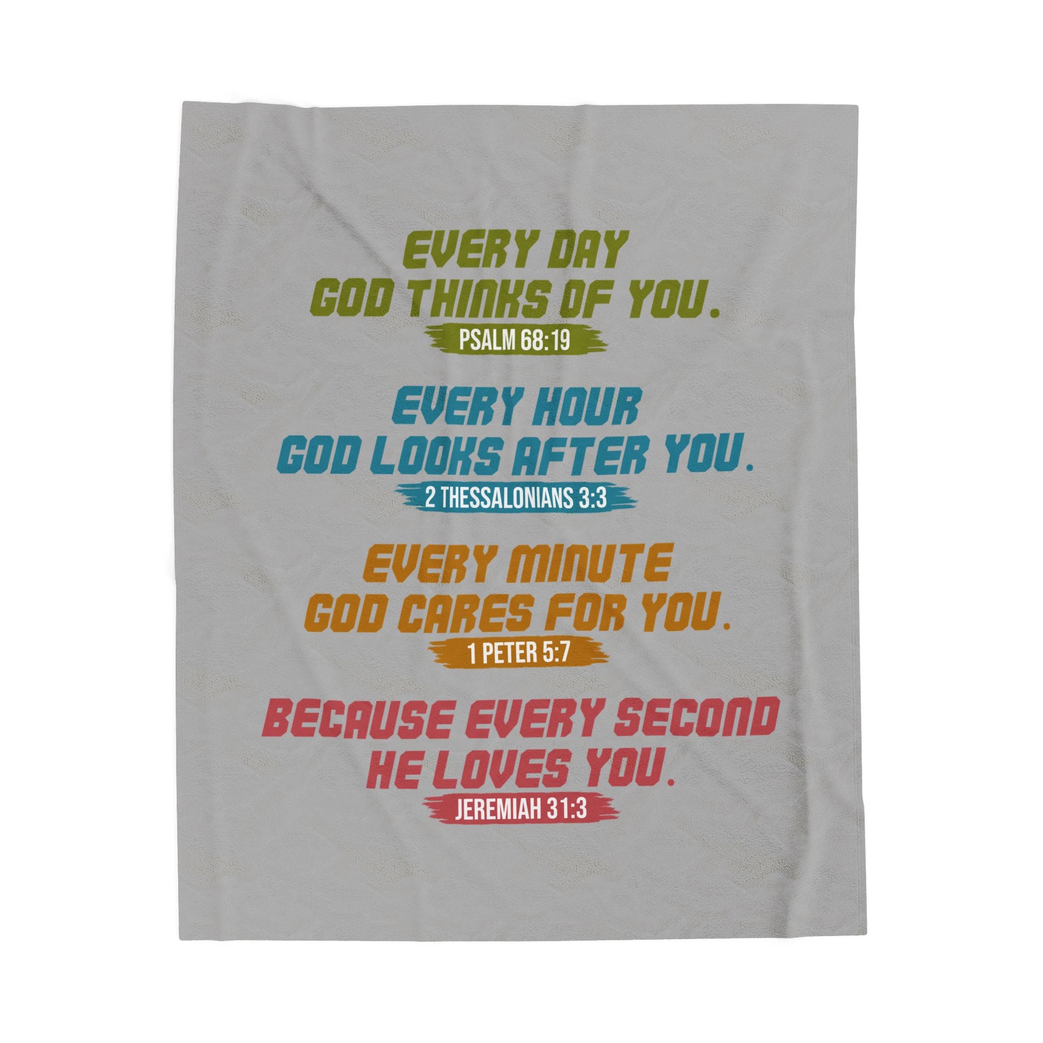 Inspirational Velveteen Plush Blanket - Cozy Gift for Friends, Home Decor, Spiritual Comfort, Encouragement, Warmth - Saldersoncloutier