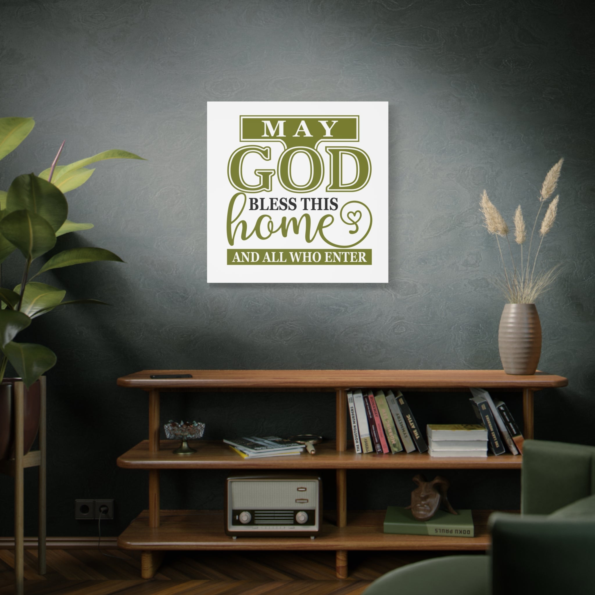 God Bless This Home Canvas Art, Inspirational Wall Decor, Faith-Based Home Blessing, Family Gift, Housewarming Decor - Saldersoncloutier