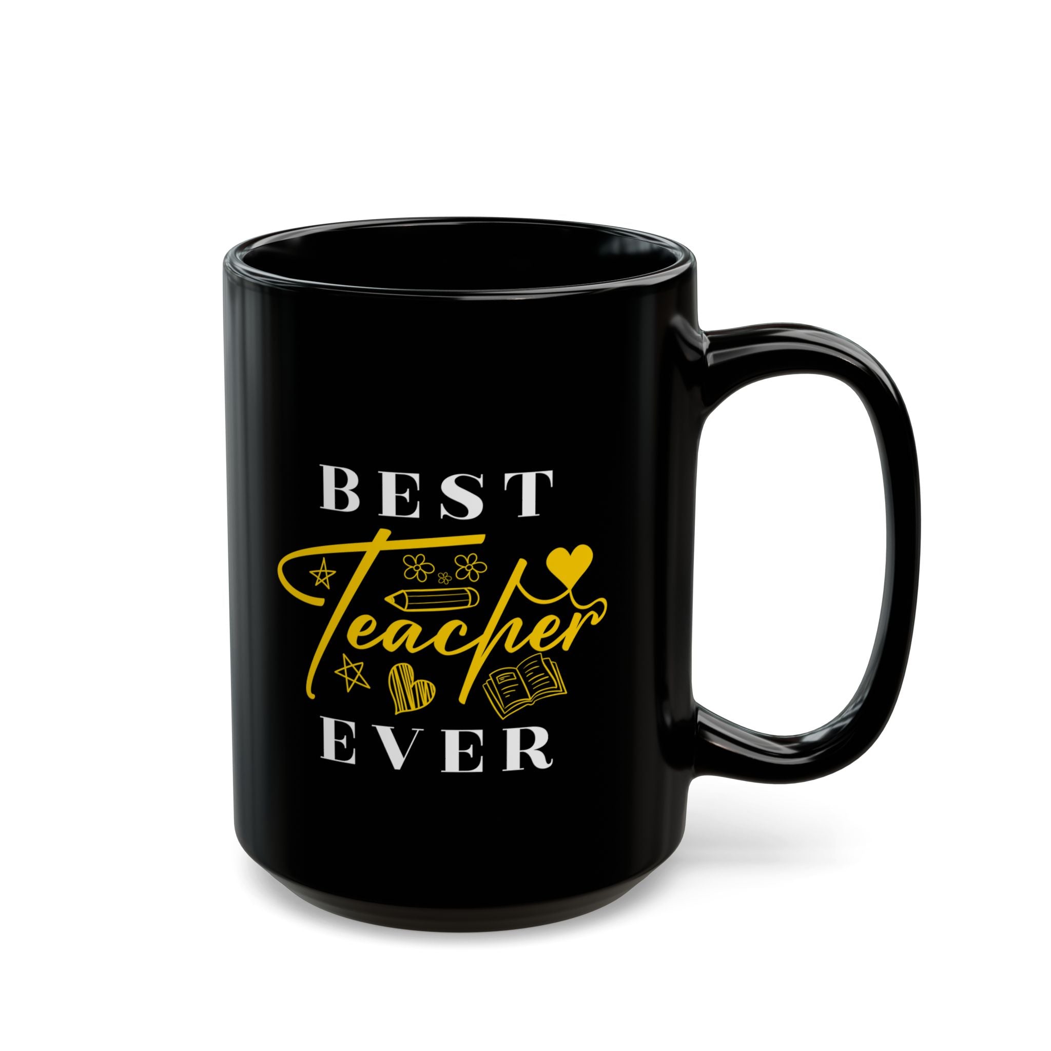 Best Teacher Ever Black Mug | Gift for Educators, Appreciation, Birthdays, Teacher's Day, Coffee Lovers - Saldersoncloutier