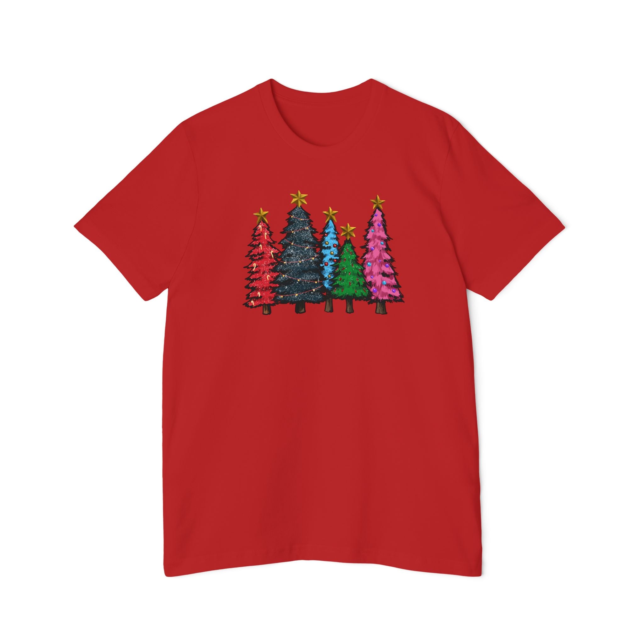 Festive Christmas Tree T-Shirt, Holiday Gift Tee, Unisex Short-Sleeve Shirt, Xmas Apparel, Winter Wear - Saldersoncloutier
