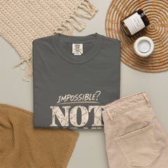 Impossible? Not For My God Christian T-Shirt | Matthew 19:26 Faith Shirt | Comfort Colors® 1717 - Saldersoncloutier