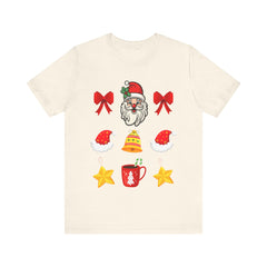 Festive Santa Unisex Tee | Holiday Style, Christmas Shirt, Family Gathering, Gift Idea, Winter Apparel - Saldersoncloutier