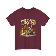 Come Worship Jesus Christian Nativity T-Shirt