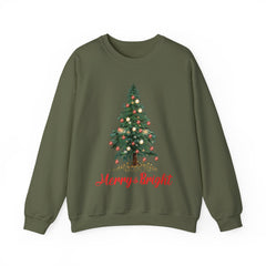 Merry & Bright Christmas Sweatshirt, Holiday Apparel, Festive Crewneck, Cozy Winter Gift, Unisex Christmas Sweater - Saldersoncloutier