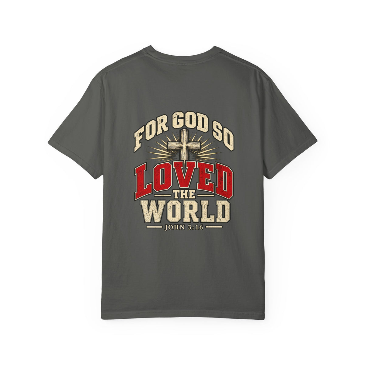 John 3:16 Christian T-Shirt -  For God So Loved the World - Vintage Faith Graphic Tee - Saldersoncloutier