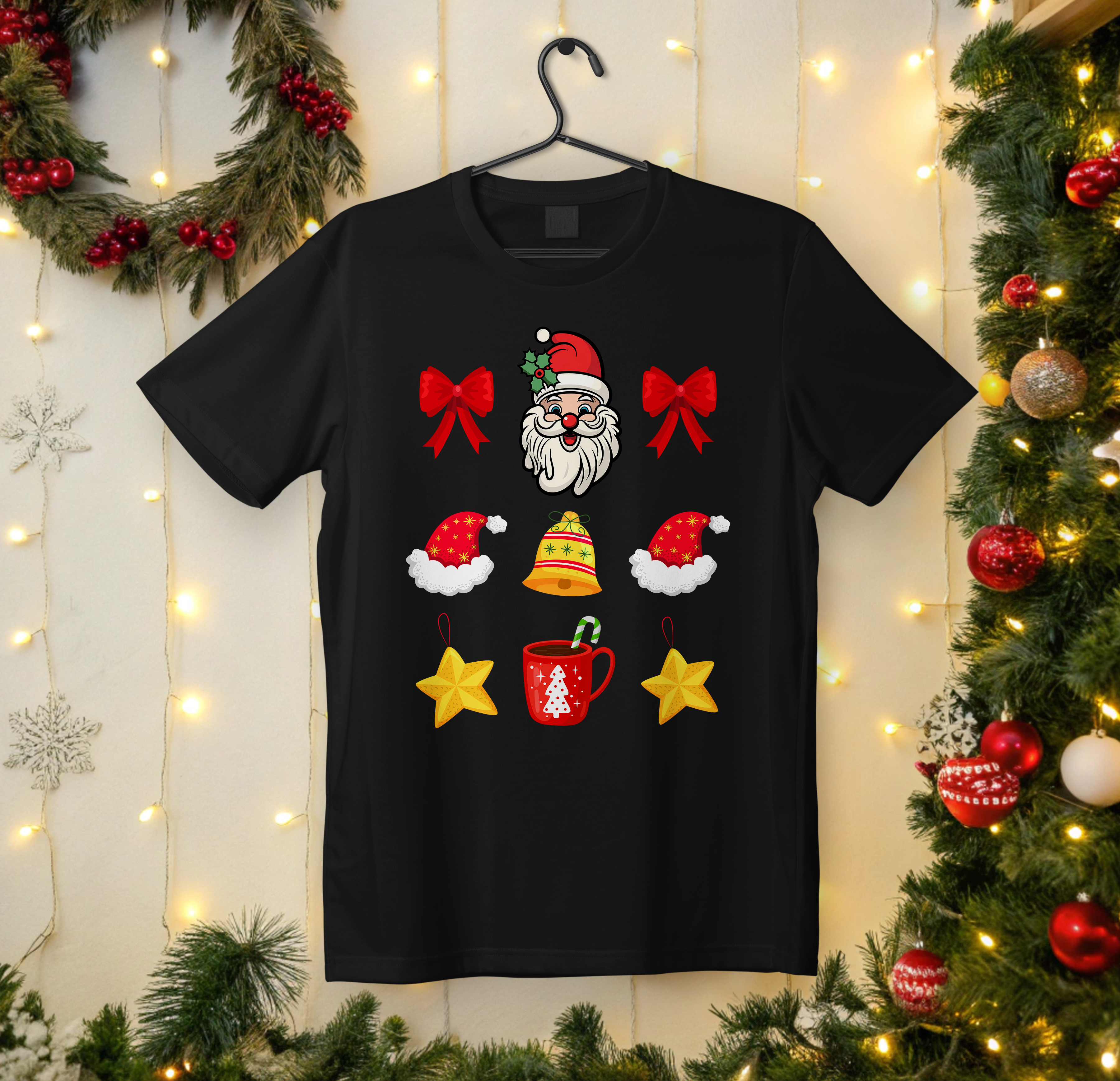 Festive Santa Unisex Tee | Holiday Style, Christmas Shirt, Family Gathering, Gift Idea, Winter Apparel - Saldersoncloutier