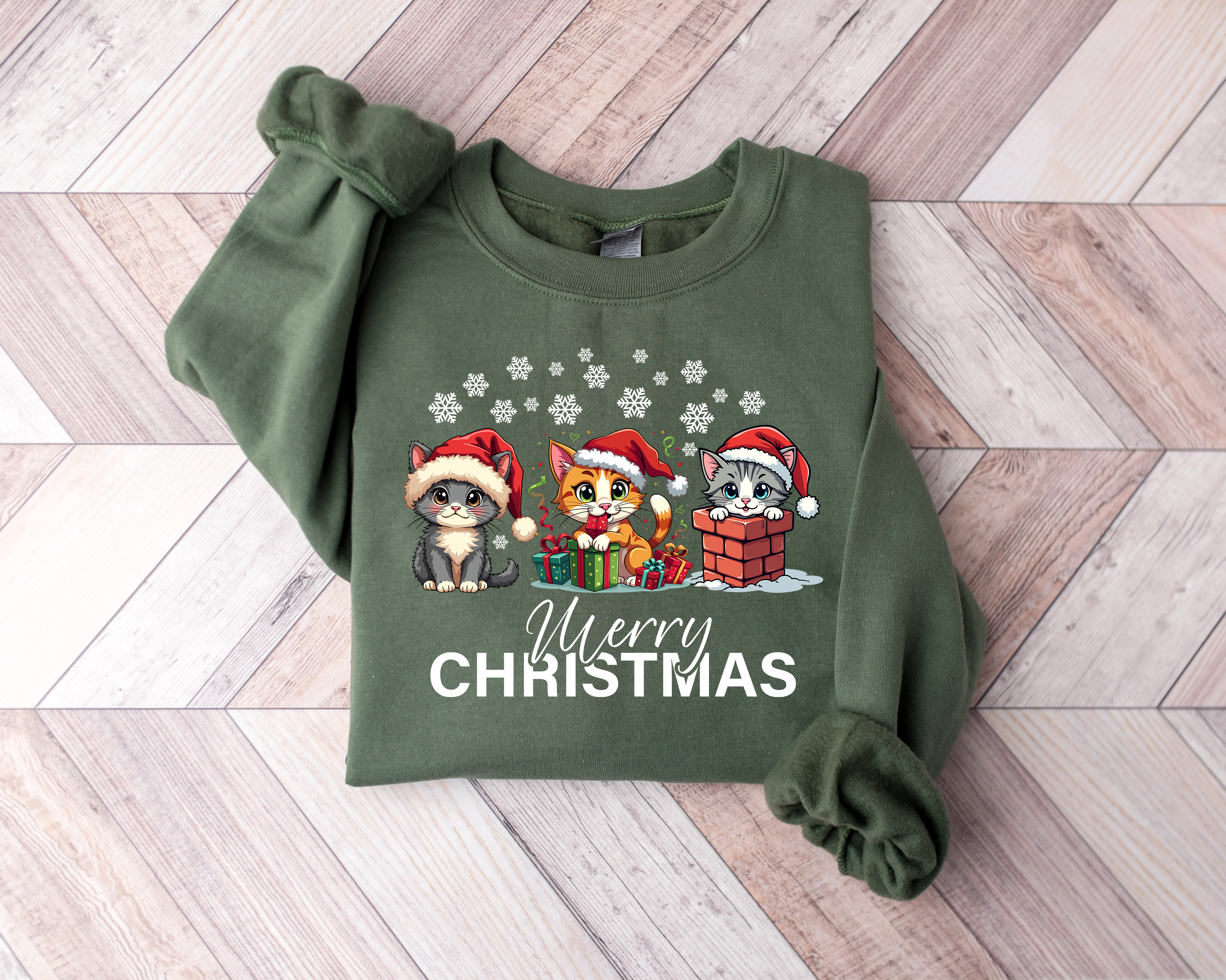 Festive Animal Christmas Sweatshirt, Merry Christmas Crewneck, Holiday Apparel, Unisex Sweatshirt, Pet Lovers Gift, Cozy Winter Wear - Saldersoncloutier
