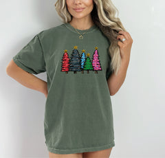 Festive Christmas Tree T-Shirt, Holiday Gift Tee, Unisex Short-Sleeve Shirt, Xmas Apparel, Winter Wear - Saldersoncloutier