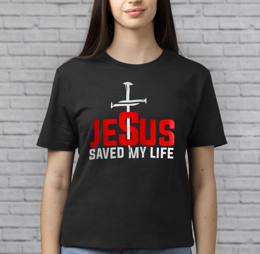 Jesus Saved My Life Unisex T-Shirt, Inspirational Tee, Christian Apparel, Faith-Based Gift, Casual Wear - Saldersoncloutier