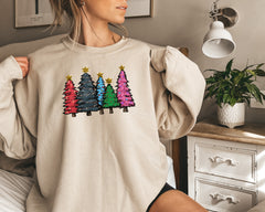 Festive Christmas Tree Sweatshirt, Cozy Holiday Crewneck, Unisex Winter Apparel, Seasonal Gift, Casual Christmas Outfit - Saldersoncloutier