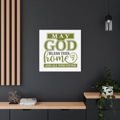 God Bless This Home Canvas Art, Inspirational Wall Decor, Faith-Based Home Blessing, Family Gift, Housewarming Decor - Saldersoncloutier