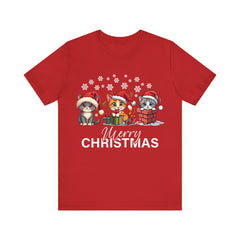 Christmas Cats Tee, Holiday T-shirt - Saldersoncloutier