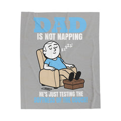 DAD Is Not Nappening Inspirational Velveteen Plush Blanket - Cozy Gift for Friends, Home Decor, Spiritual Comfort, Encouragement, Warmth