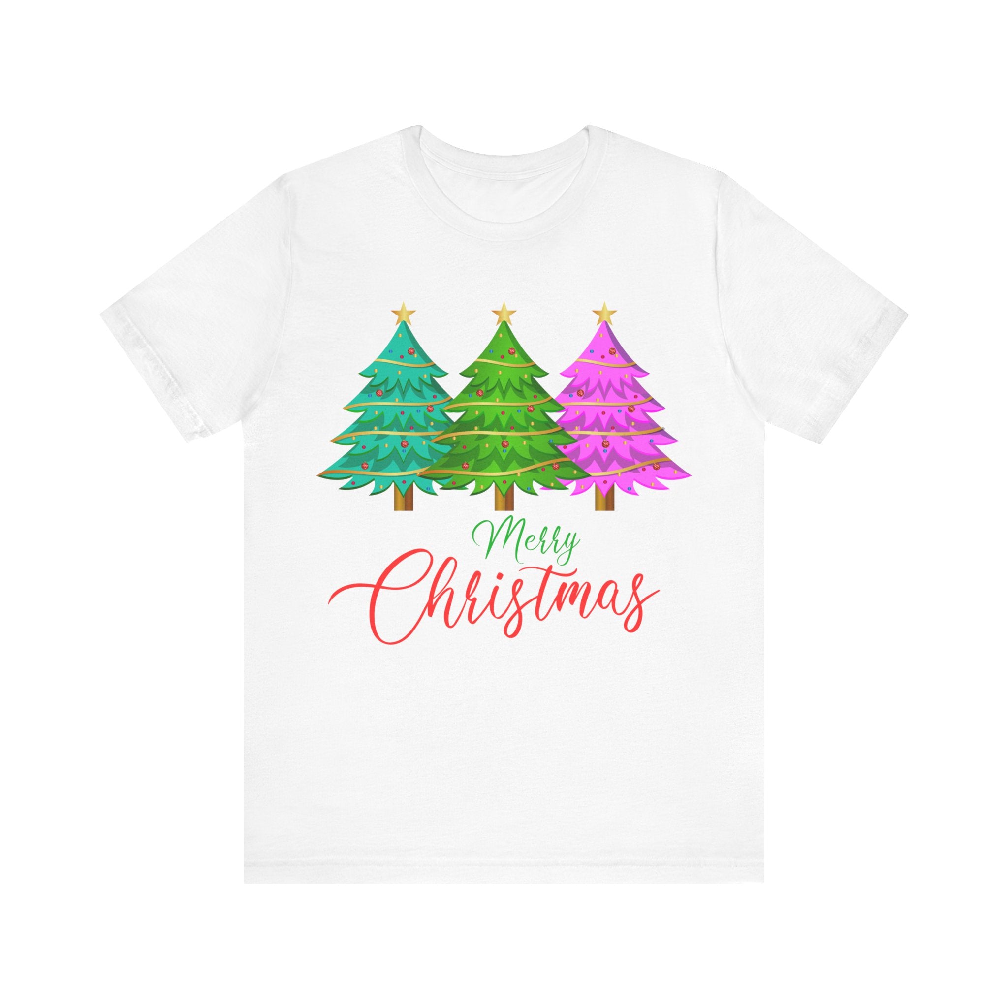Merry Christmas Tree Tee, Holiday T-Shirt, Unisex Holiday Apparel, Cute Christmas Gift, Festive Graphic Tee - Saldersoncloutier